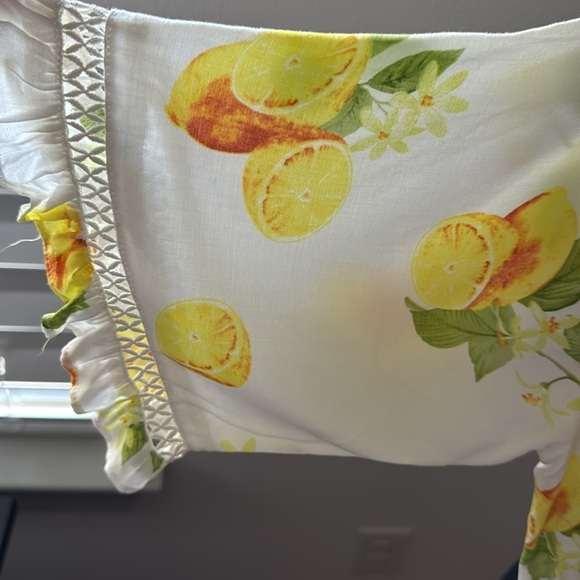 Saks Fifth Avenue Off the shoulder bell short sleeves dress romper Sz M - Picture 4 of 8